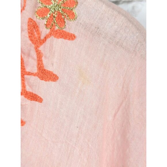 JUST BEE Embroidered Boho Gauzy Beach Cover-Up Ruana Cruise Resort One Size NWT - Picture 9 of 9